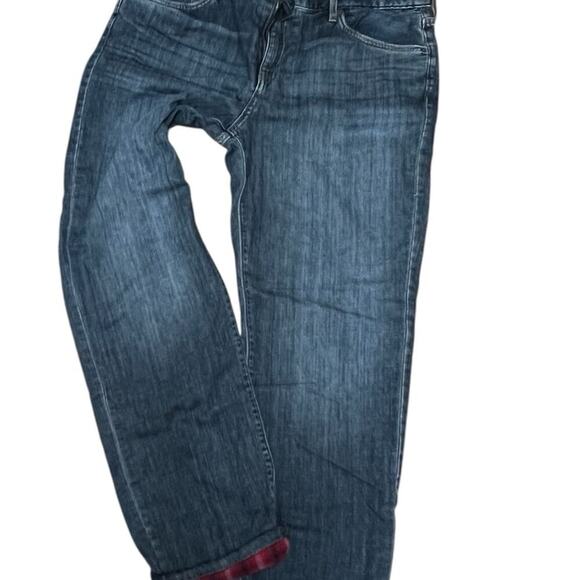 Eddie Bauer women’s size 12 boyfriend fit relaxed leg flannel lined jeans - Picture 1 of 9